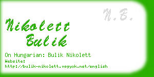 nikolett bulik business card